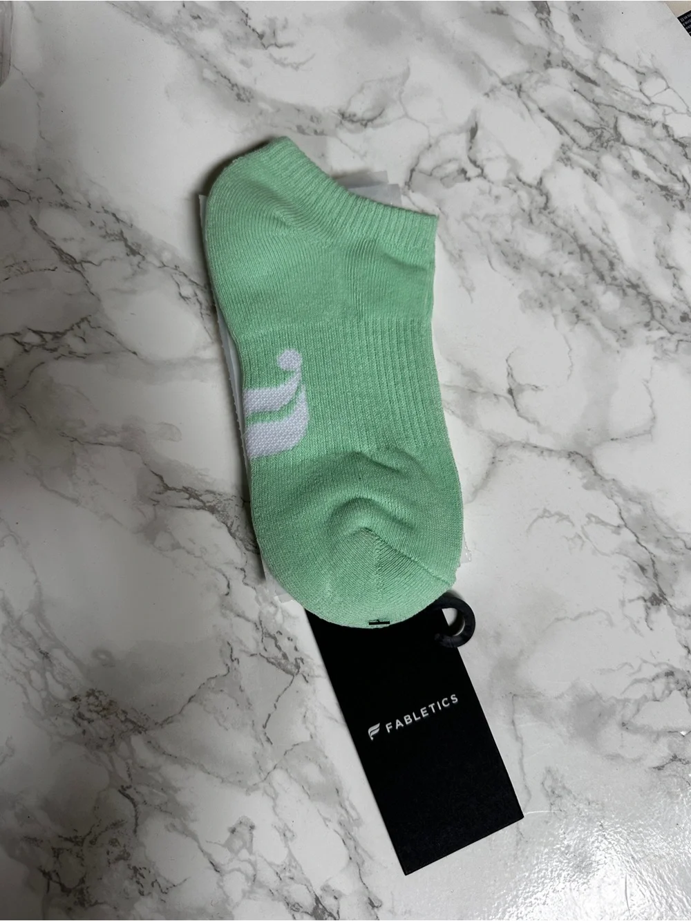 Fabletics Mint Green Low-Cut Athletic Socks with White Accent